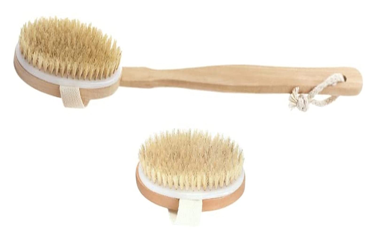 Cepillo de cerdas de 2 uds, Cepillo de Ducha de Mango Largo, Cepillo Corporal seco y húmedo, Cepillo Exfoliante, Cepillo masajeador para Suavizar la Celulitis, cepillos corporales y de baño