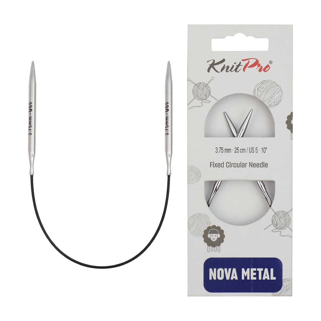KnitPro Nova Fixed Circular Needles 10" (25cm) | 3.75mm
