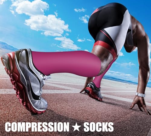 Image of Compression Socks (7 Pairs), 15-20 mmhg is BEST Graduated Athletic & Medical for Men & Women, Running, Flight, Travel, Nurses, Pregnant - Boost Performance, Blood Circulation