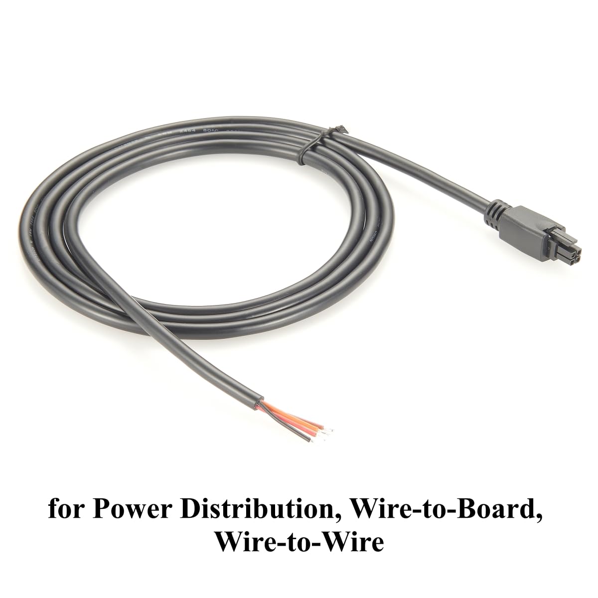 Compatible with 43025-0400 4 Pin Micro-Fit 3.0 Receptacle Housing to Open End Cable Assembly Dual Row 4 Circuits Power Signal Cable (5PCS, 1.5M/4.92FT)