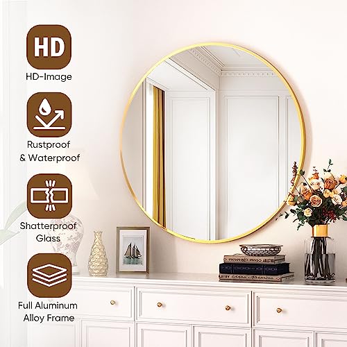 Antok Round Mirror, 30 inch Round Mirror for Wall, Round Wall Mirror