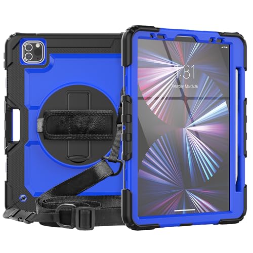 Coque iPad Pro 11 2021 antichoc avec bandoulière et film écran intégré