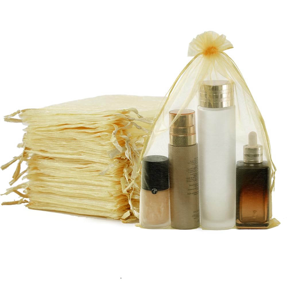 Meowoo 100PCS Organza Bags (8x12inch, Beige)