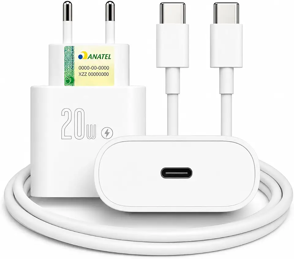 Carregador de celular Turbo Ultra Rápido Tipo-C para Samsung, iPhone 15, 16, Xiaomi, Motorola, Tablets e Dispositivos Compatíveis