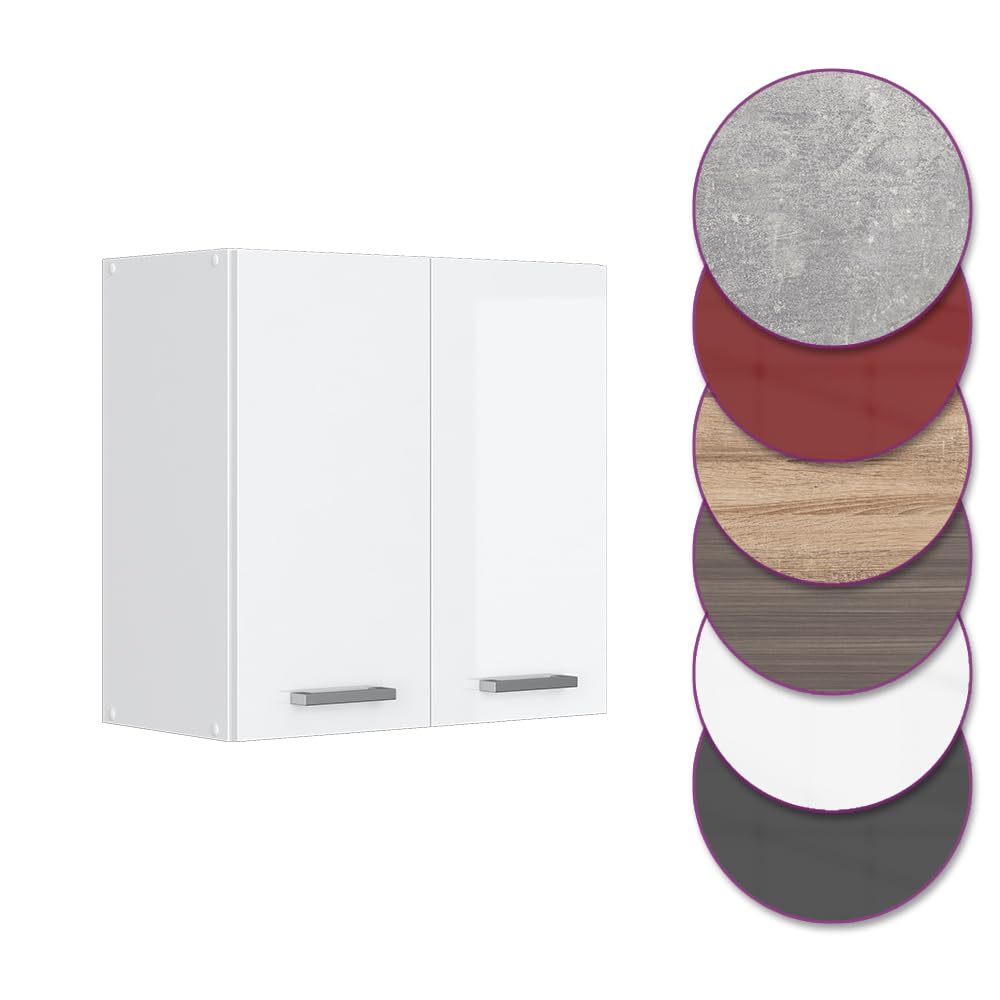 Vicco Hängeschrank R-Line, Weiß Hochglanz, 60 cm, zur freien Kombination innerhalb modularer Küchensysteme