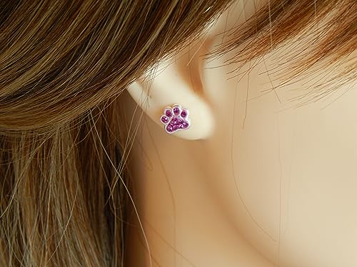 Image of 925 Sterling Silver Paw Print Stud Earrings (Choose Your Style) (Nickel Free)
