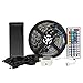 Produktbild SUPERNIGHT 5050 SMD 5M 16.4ft RGB 300 LED Streifen Kit Strip Licht Lichtband Lichtstreifen Set Wasserdicht IP65 in Schwarz PCB mit 44 Tasten Fernbedienung + EU Plug DC 12V Netzteil