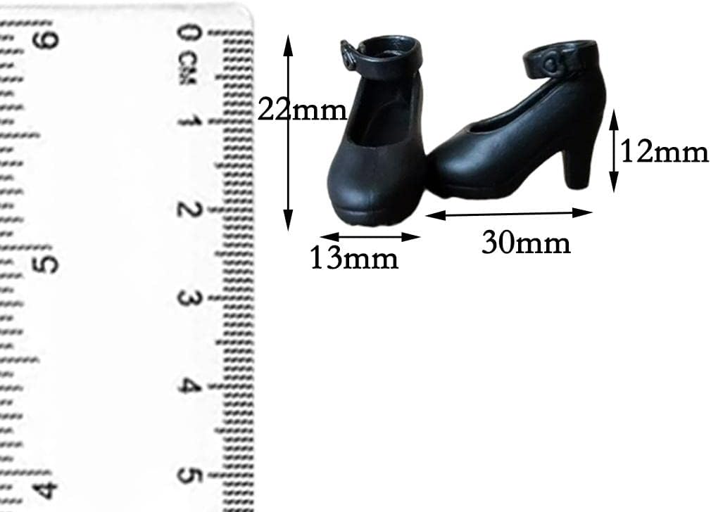 1/6 Shoes Blythe//Azoneac Girl Doll Shoes for Ball Jointed, Black