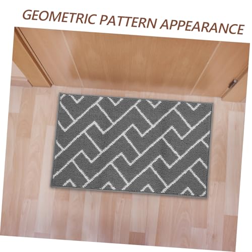 Tapis entrée intérieur lavable et géométrique gris