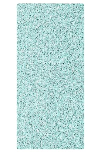 Anti Slip Shower Mat with Loofah Texture 47x24 Aqua Green