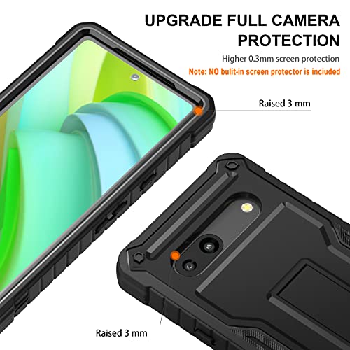 Image of for Google Pixel 7A Case (Does NOT FIT Non-7 or pro), Military Grade Protection Shockproof Case Built-in Kickstand Compatible with Pixel 7A Phone 6.1 Inch (Black)