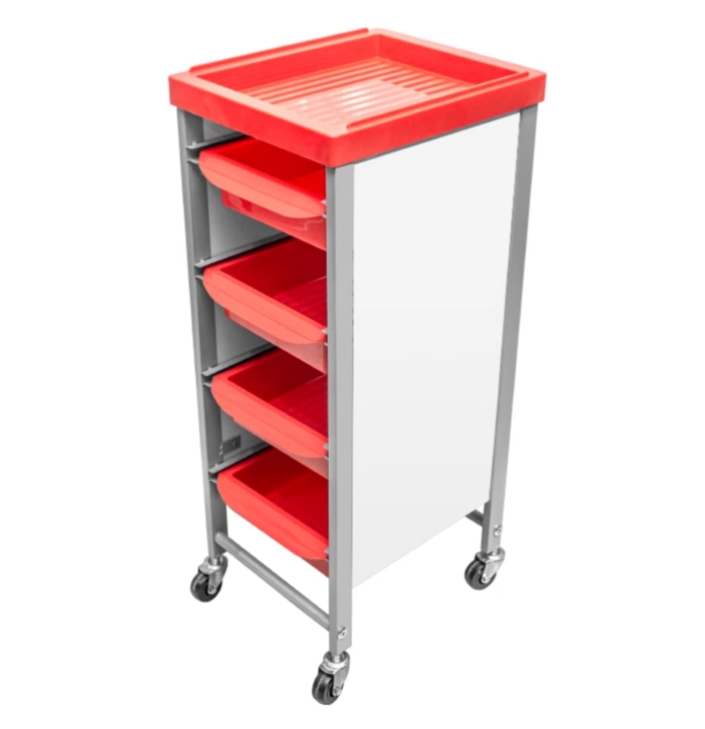 Salon With Wheels 4 Drawers For Hair Stylist Beauty Equipment Retro Barber Shop For Shops(Rosso)