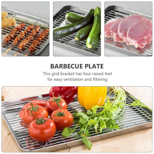 Bandeja de acero inoxidable duradera con rejilla superior elevada 5