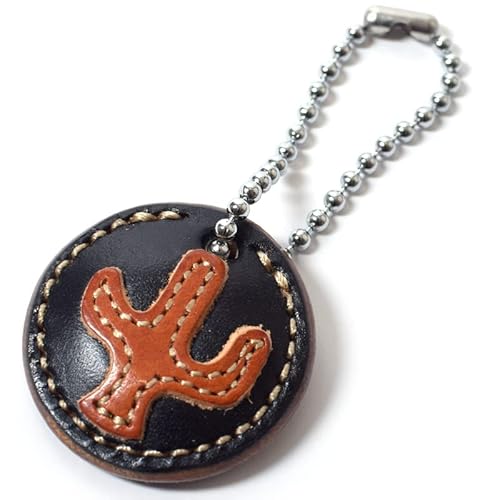 [KC,s] 公式 キーリング マグタス ヘビー ラウンド － ケイシイズ ケーシーズ キーグッズ キーホルダー 磁石 牛革 本革 レザー リザード革 手染め お洒落 便利 貼り付け サボテン プレゼント(ブラック)