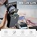 XIMAND for Samsung Galaxy Z Flip 6 Accordion Crossbody Wallet Case, RFID Blocking Card Holder Slots Retro PU Leather Strap Wristlet with Magnetic Closure .Black