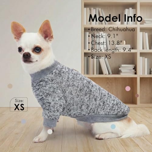 Image of 1 Pack Dog Sweaters for Small Dogs Girl Boy Winter Fleece Clothes Warm Soft Dog Sweatshirt Outfit for Dogs Cats Pet Apparel