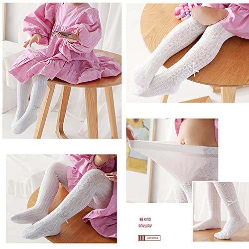 Suitboy Baby Girl Tights 4 Pack Cable Knit Mesh Lace Leggings Stockings Bowknot Cotton Pantyhose For Toddlers(Knit Stripe,4T) #TOP4