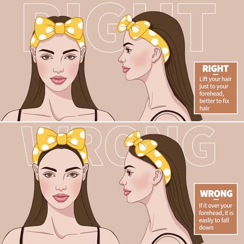 Teenitor 5pcs Makeup Headband with Removable Bow, Spa Headband for Washing Face for Teen Girls Women, Christmas Gifts Basket for Teens Girls Party, Skin Care Hairband