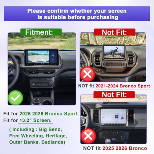 RUNROAD Dashboard Storage Organizer Tray Compatible with 2025 2026 Ford Bronco Sport Accessories, Center Console Storage Box Behind Screen for Bronco Sport Armrest Dash Board ONLY for 13.2" Screen by RUNROAD - Image 2