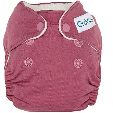 GroVia Newborn All in One Snap Reusable Cloth Diaper (AIO) (Petal) Cover