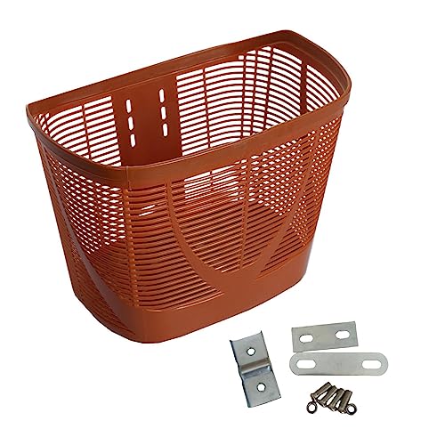 Front Bicycle Basket for Easy Setup - Organizer for Cargo and Storage, Brown