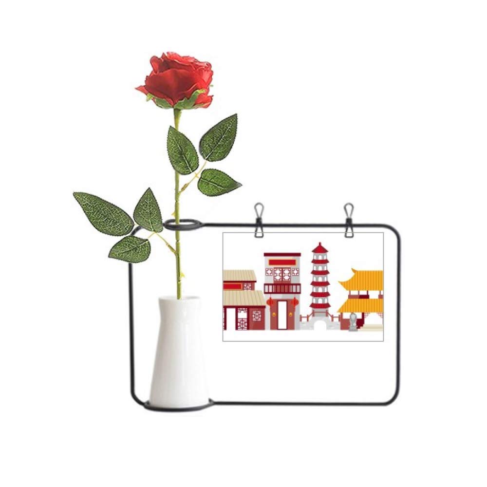 Roses artificielles chinoises à suspendre déco bouteille fleur