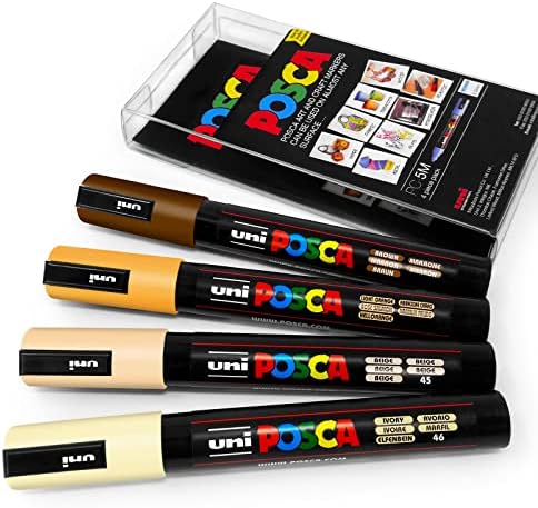 POSCA - PC-5M - Paint Marker Art Pens - 1.8-2.5mm - Warm Neutral Tones Set of 4 in Wallet
