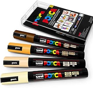 POSCA - PC-5M - Paint Marker Art Pens - 1.8-2.5mm - Warm Neutral Tones Set of 4 in Wallet