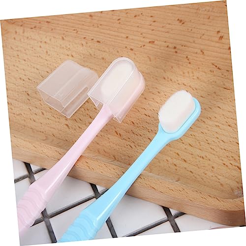 PACKOVE 2 Stück Weiche Zahnbürsten mit Ergonomischem Design Mundreinigung für Gesunde Zähne Blau Effektive Rutschfester Griff Langlebig und Sicher Anwendung – Bild 3