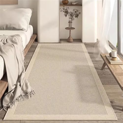 Tapis de salon style crème 140x100cm lavable et antidérapant pour table basse - 2