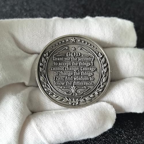 Serenity and Courage Sobriety Chip: Inspirational AA Medallion for Recovery and Reflection - Ideal S