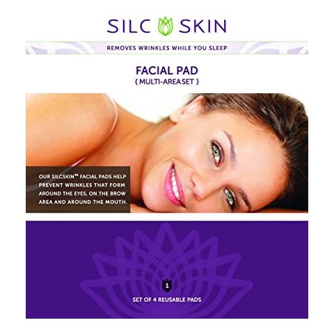 SilcSkin Facial Pad - Multi-Area Set Reusable Pads - Self-Adhesive Silicone Face Patches - Wrinkle Patches for Face and Eyes - 4 Reusable Face Pads Cover