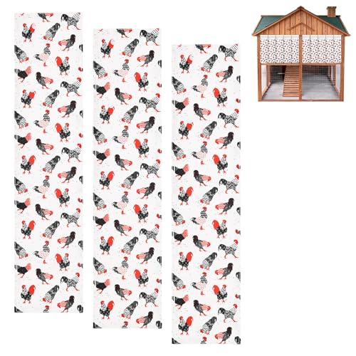 M METERXITY 6-Pack Chicken Nest Box Curtains, 19.3" x 4.3" Polyester Home Partition Curtain with Simple Button Closure for Laying Eggs/Windproof/Lightproof [White]
