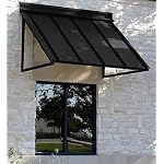 Awntech 8 ft Houstonian Standing Seam Metal DoorWindow Awning Fixed Outdoor Canopy 104 Inch W x 36 Inch Proj Black