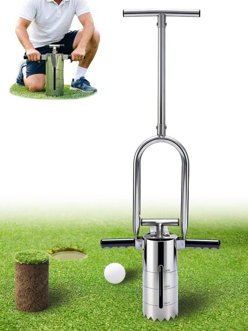 Lichtund Golf Hole Cutter 2-in-1 Detachable Stainless Steel Hole Digger USGA Standard 4 & 6Inch Portable Tool for Backyard Lawn Garden Outdoor Golf Putting Green Practice