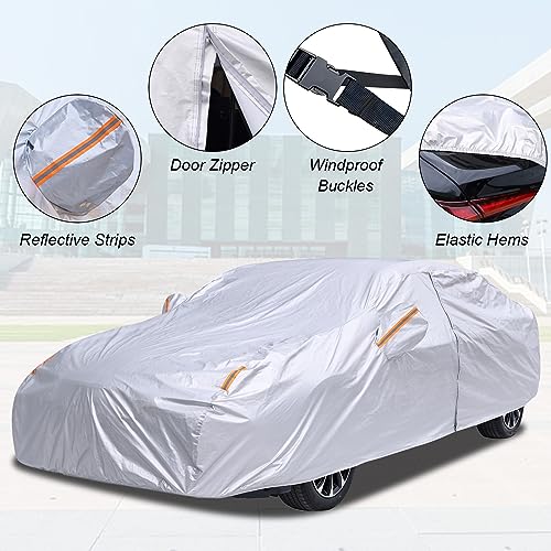 Image of Car Cover Composite Strong Material Custome Fit for Toyota Corolla Car Cover Waterproof Sun Protection Full Exterior Covers, Car Cover for Toyota Corolla Length up to 183 Inches, SCBS-103