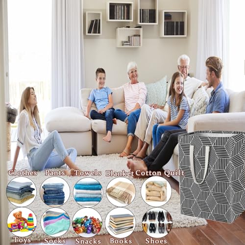 Image of Waterproof Laundry Hamper Collapsible Laundry Basket Leather Handle Laundry Bag Large Clothes Storage Toy Organization for Bathroom Bedroom Laundryroom College Dorms (Heilingxing-001)