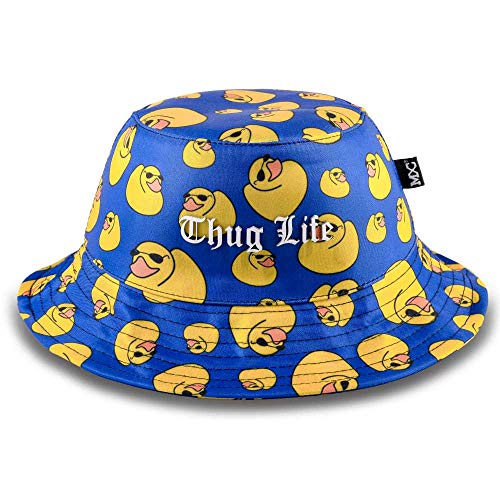 Chapéu Bucket Hat MXC BRASIL Patos Thug Life Pac 2pac Duck Azul Tamanho:Único;Cor:Preto