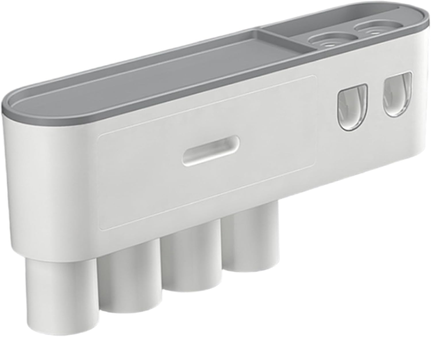 Toothbrush Holders Wall Mounted 4 Cup Bathroom Organizer with 6 Slots Large Tray Drawer No Drill in Installation
