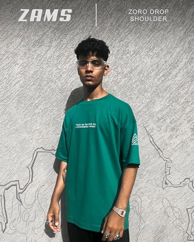 Image of ZAMS Zoro King of Hell Oversized Green T-Shirt - Unisex Tee with Round Neck & Half Sleeves - Ideal for Men and Women