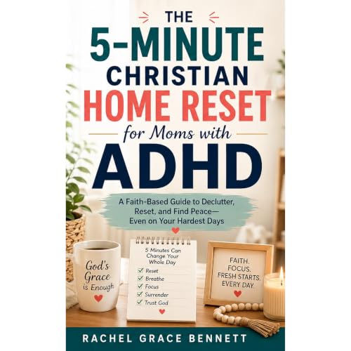 The 5-Minute Christian Home Reset for Moms with ADHD Audiolibro Por Rachel Bennett arte de portada