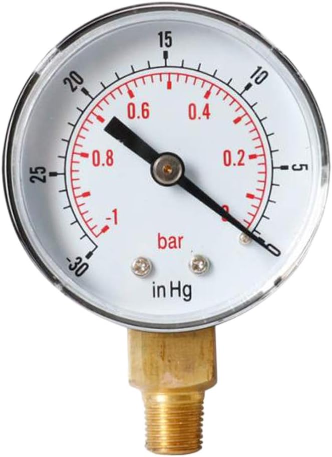 LYLA 1 Pc Ts-Y50 Series Radial Pressure Gauge For Oil Air Water -1-0Bar -30-0Inhg
