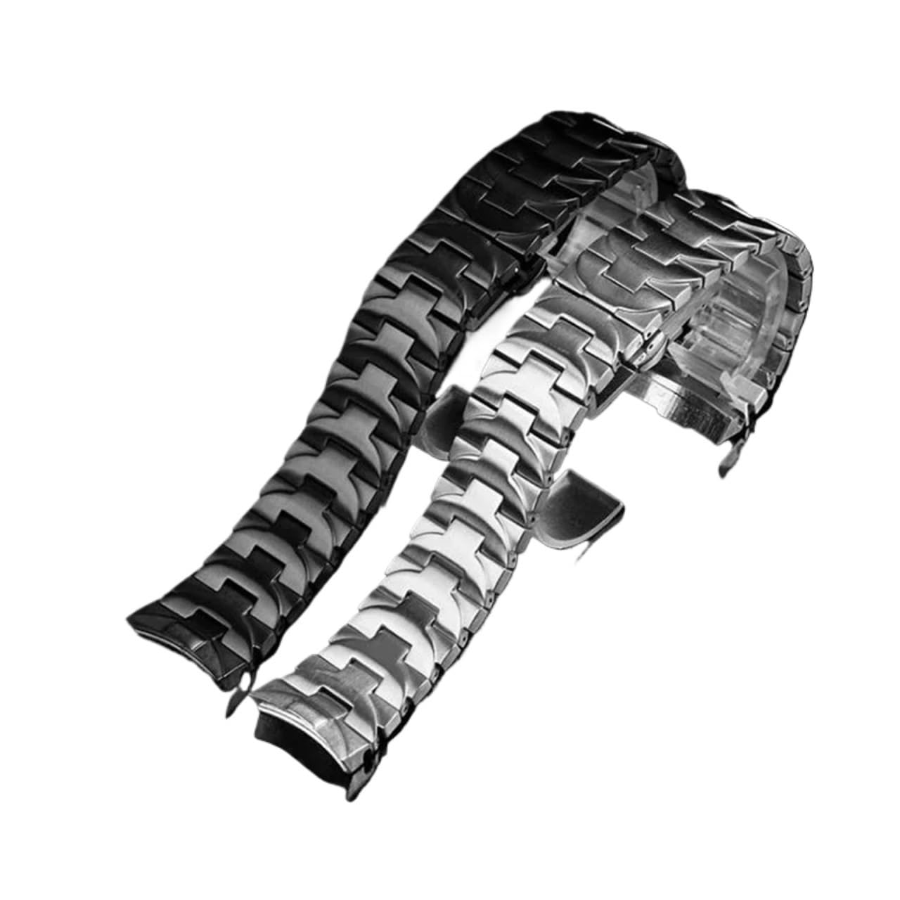Compatible avec Panerai PAM4411 111382 Bracelet Homme Acier Coude Acier Inoxydable Fermoir Papillon Bracelet 24mm