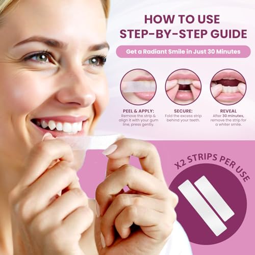 Image of Teeth Whitening Strips 14 Treatments (28 Strips) - Deep Stains Removel - Enamel Safe Whitening Strips - Instant Teeth Whitening Strips
