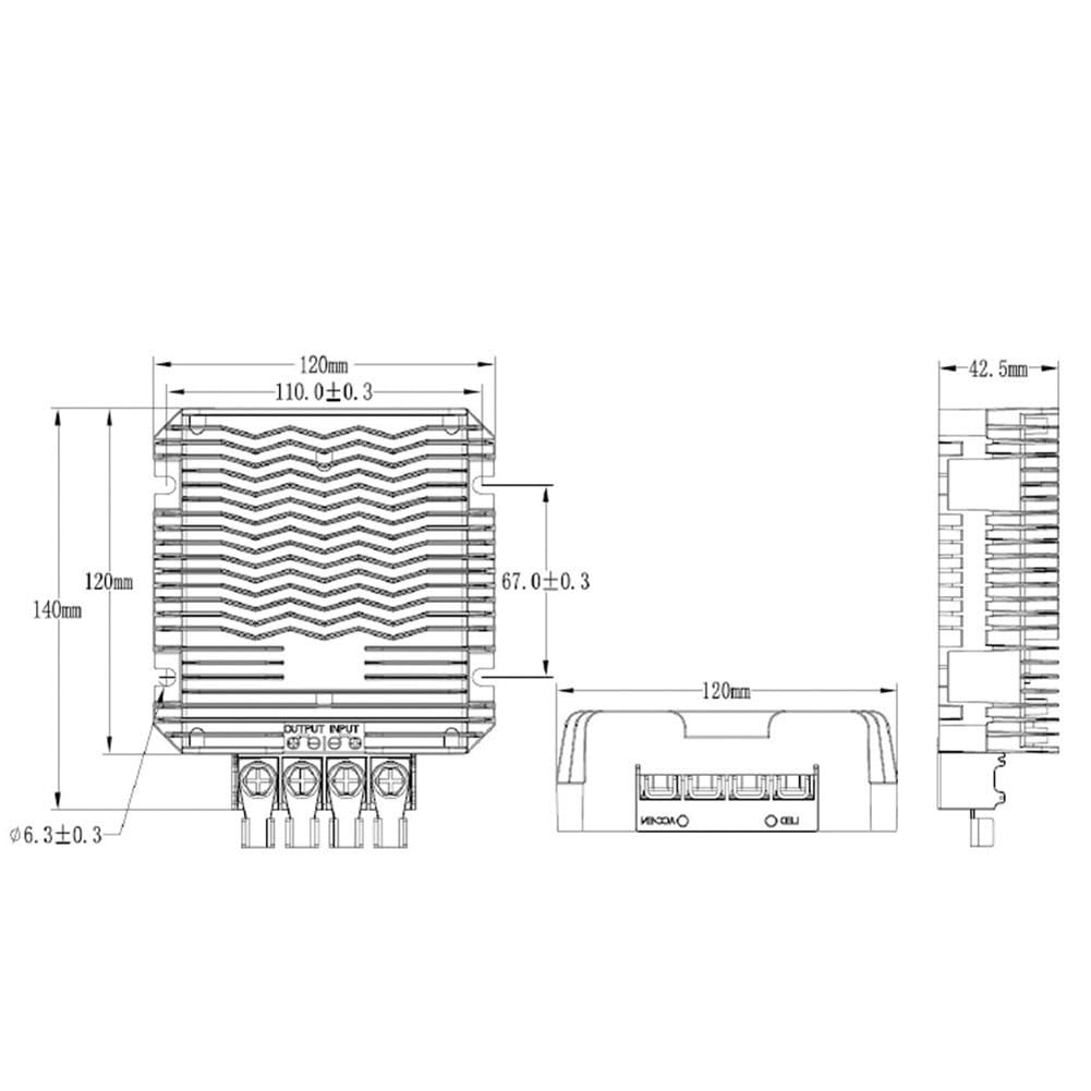 DC-DC Wandler 12V auf 48V, 600W/720W Boost Modul, IP67 Wasserdicht, 96,8% Effizienz, Aluminiumgehäuse mit Überlastschutz für Auto, Telekom und Industrie