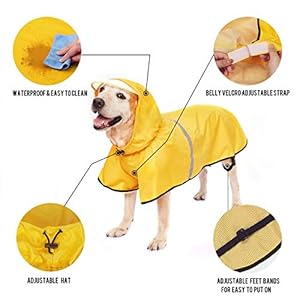   Dog-Raincoat-with-Adjustable-Belly-Strap-and-Leash-Hole-Hoodie-with-Reflective-Strip-Waterproof-Slicker-Lightweight-Breathable-Rain-Poncho-Jacket-for-Medium-Large-Dogs-Easy-to-Wear-Yellow-5XL