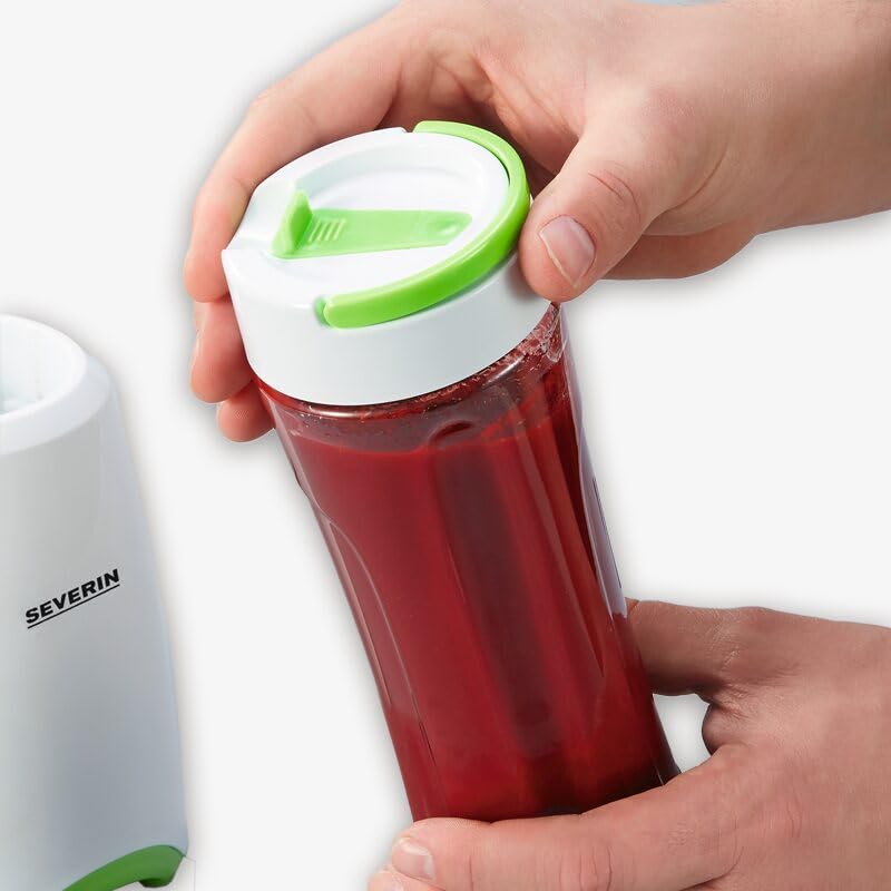 Clatronic® SM 3593 Smoothie Maker voor smoothies & shakes, mixbeker als drinkbeker te gebruiken, shaker ook voor soepen of sauzen, mixer om te pureren, fijnmaken of shaken, 250 W, wit