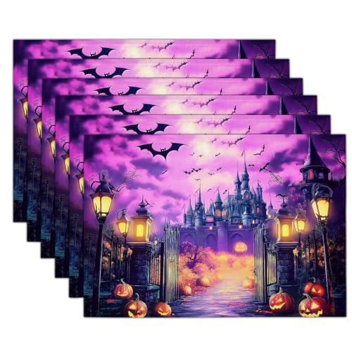 Set de table style gothique violet grand format 45x30 cm lot de 8