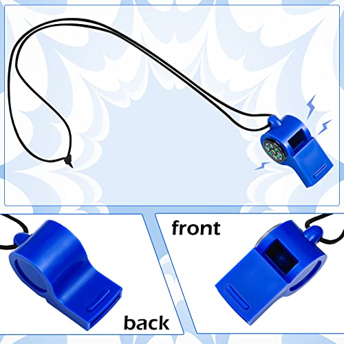 7 Pcs Function Whistle 2 In 1 Emergency Whistles With Compass Survival Whistle Loud Safety Whistle Plastic With Lanyard For Outdoor Hiking Camping Boating Hunting Fishing, 7 Colors #TOP2