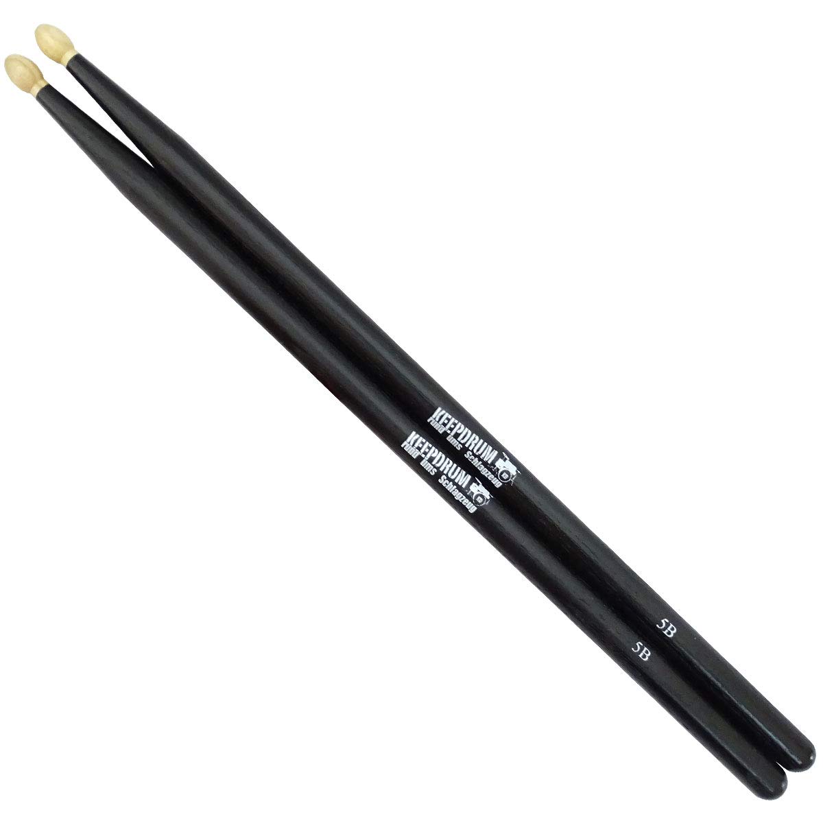 Keepdrum 5BB Black Hickory - Bacchette per batteria, 12 paia, colore: Nero